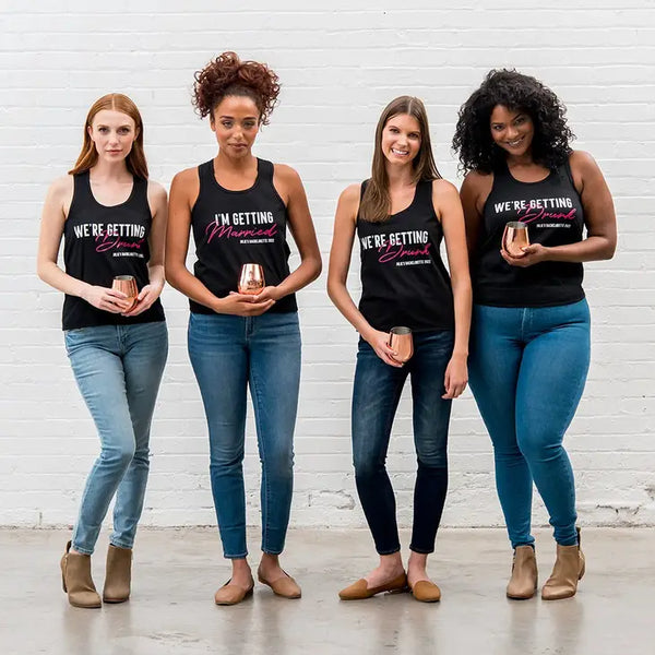 Personalized Bridal Party Wedding Tank Top - We're Getting Drunk