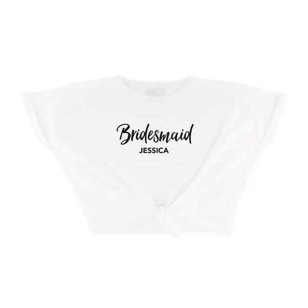 Personalized Bridal Party Tie-Up Wedding Shirt - Bridesmaid