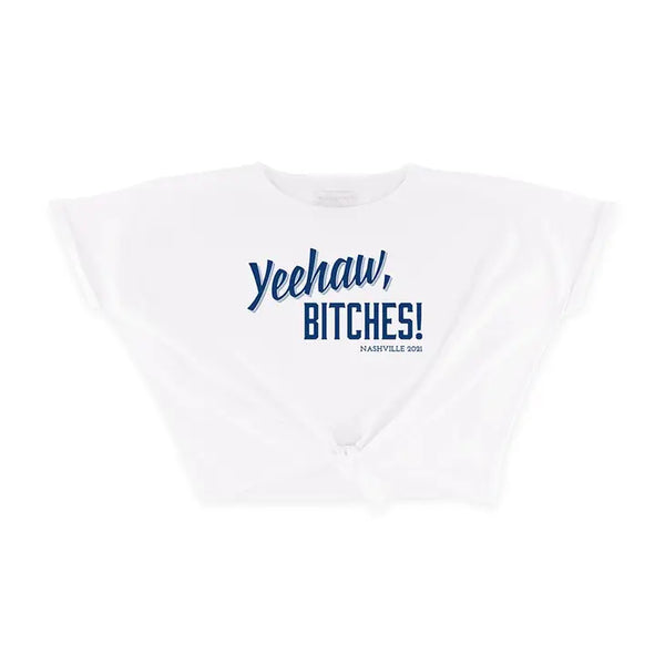 Personalized Bridal Party Tie-Up Wedding Shirt - Yeehaw Bitches