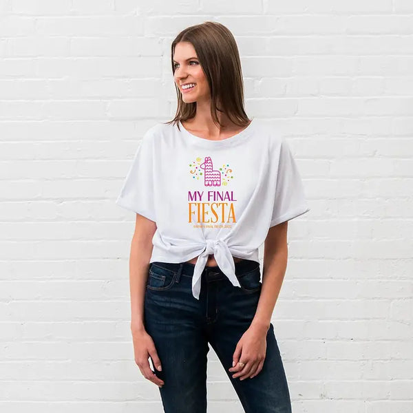 Personalized Bridal Party Tie-Up Wedding Shirt - Final Fiesta