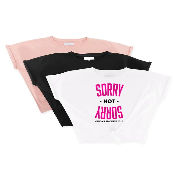 Personalized Bridal Party Tie-Up Wedding Shirt - Sorry Not Sorry