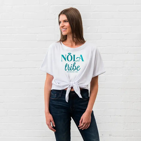 Personalized Bridal Party Tie-Up Wedding Shirt - Nola Tribe