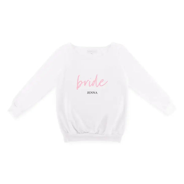 Personalized Bridal Party Wedding Sweatshirt - Bride Script