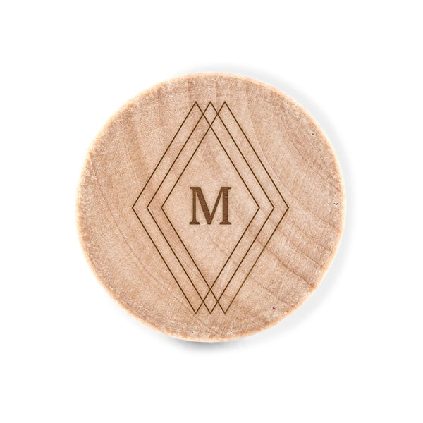 Custom Engraved Reusable Wooden Bottle Stopper - Diamond Emblem