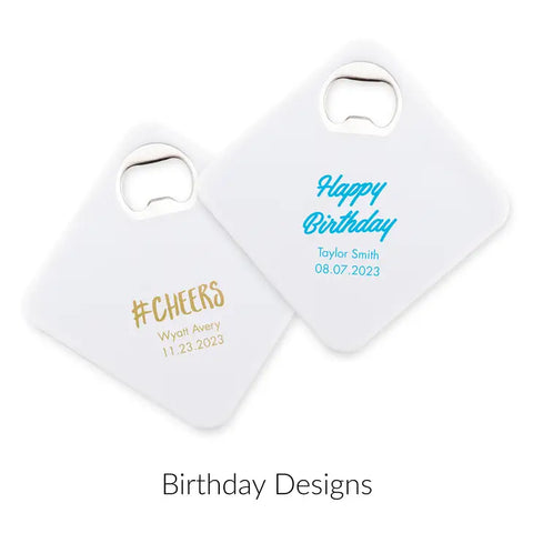 Personalised Plastic Drink Coaster Favour With Bottle Opener - Birthday | More Occasions