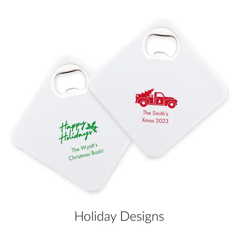 Personalised Plastic Drink Coaster Favour With Bottle Opener - Holiday | More Occasions