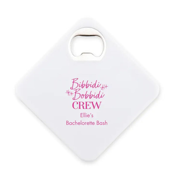 Personalised Plastic Drink Coaster Wedding Favour With Bottle Opener - Bachelorette | More Occasions