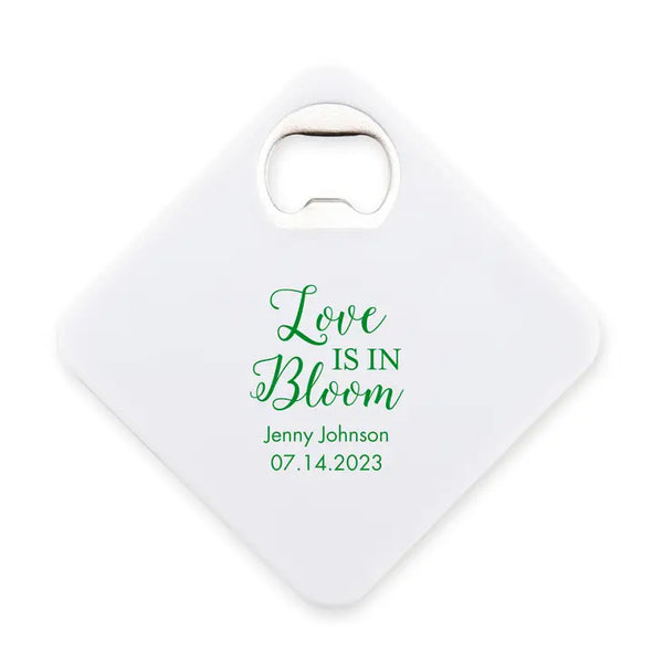 Personalised Plastic Drink Coaster Wedding Favour With Bottle Opener - Bridal Shower | More Occasions