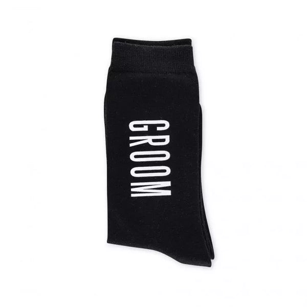 Men's Black Wedding Party Dress Socks - Groom