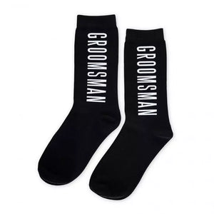 Men's Black Wedding Party Dress Socks - Groomsman