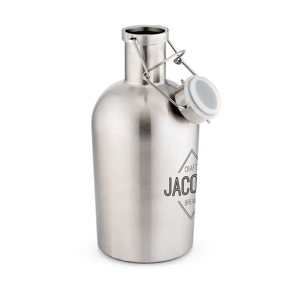 Personalized Stainless Steel Flip-Top Beer Growler - Diamond Emblem