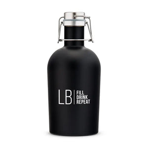 Personalized Stainless Steel Flip-Top Beer Growler - Modern Monogram & Text