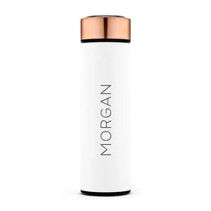 Personalized Stainless Steel Cylinder Travel Bottle - Contemporary Vertical