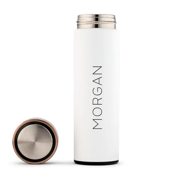 Personalized Stainless Steel Cylinder Travel Bottle - Contemporary Vertical