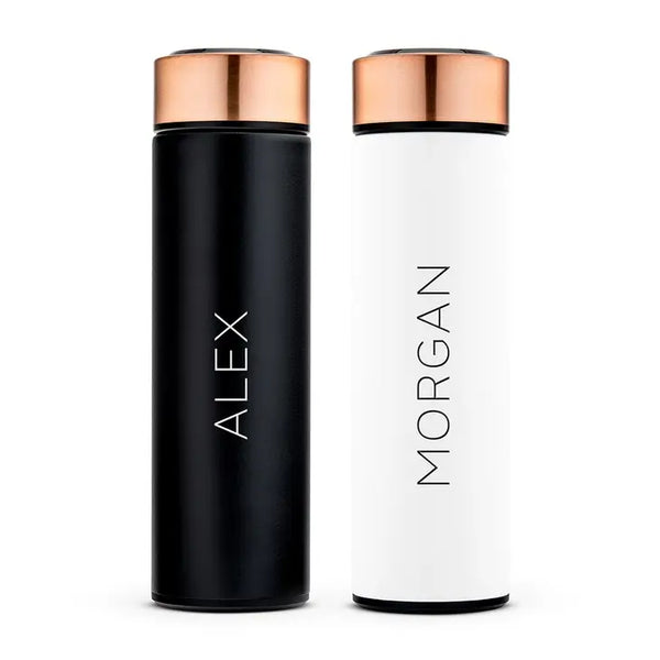 Personalized Stainless Steel Cylinder Travel Bottle - Contemporary Vertical