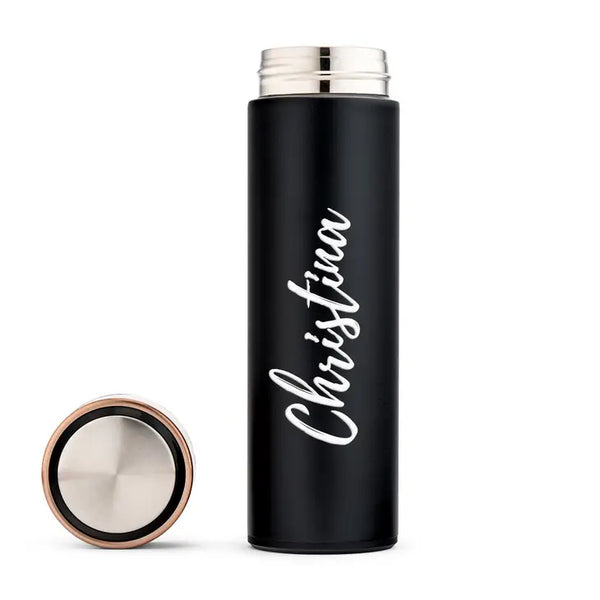 Personalized Stainless Steel Cylinder Travel Bottle - Calligraphy