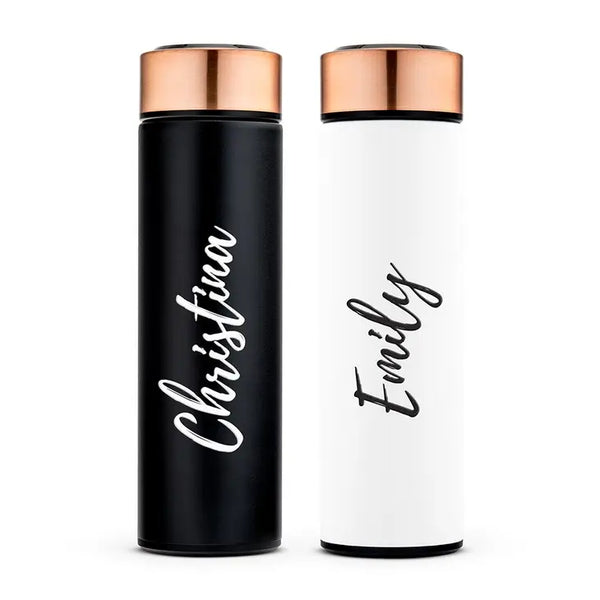 Personalized Stainless Steel Cylinder Travel Bottle - Calligraphy