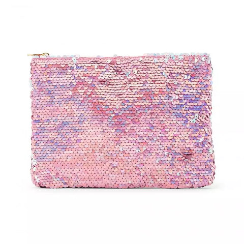 Women's Mermaid Sequin Makeup Bag - Pink