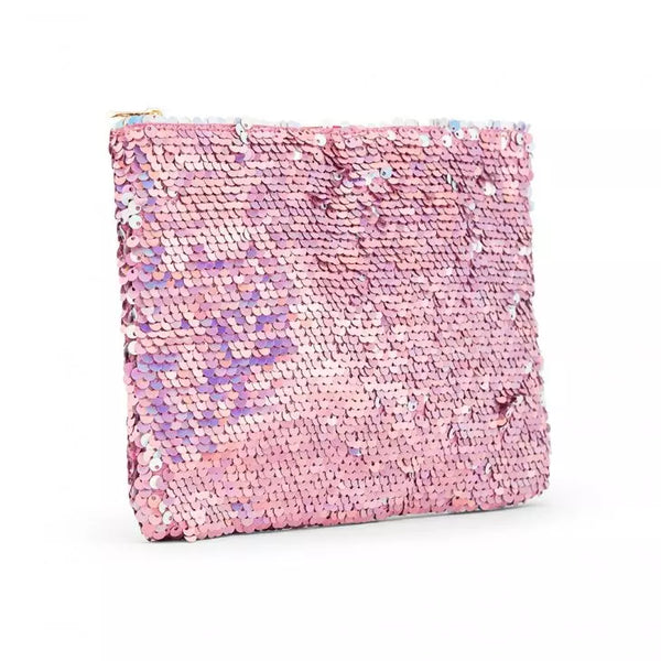 Women's Mermaid Sequin Makeup Bag - Pink