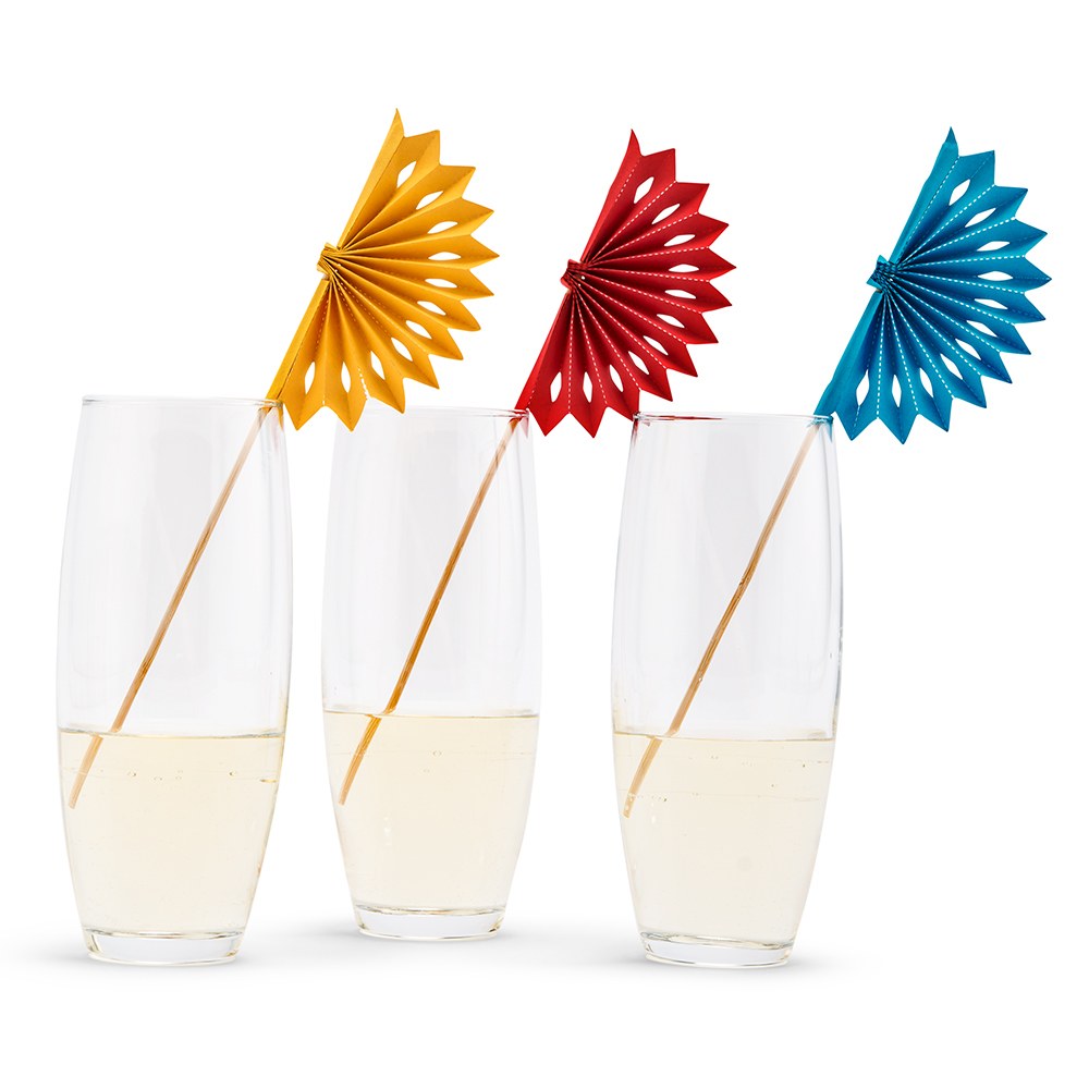 Paper & Wood Drink Swizzle Sticks - Fiesta Party - Set Of 8