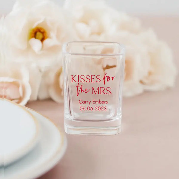 Custom Printed 2 oz. Square Shot Glass Wedding Favour - Bachelorette | More Occasions