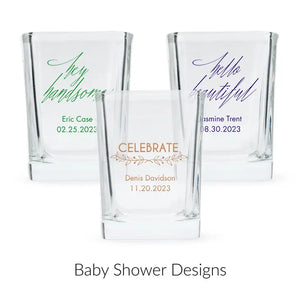 Custom Printed 2 oz. Square Shot Glass Favour - Baby Shower | More Occasions