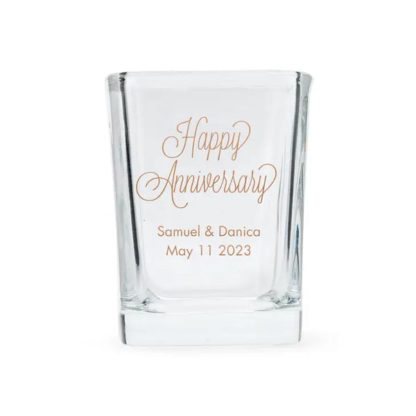 Custom Printed 2 oz. Square Shot Glass Favour - Anniversary | More Occasions