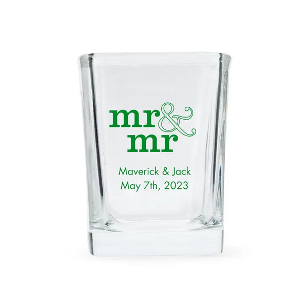 Custom Printed 2 oz. Square Shot Glass Wedding Favor - LGBTQ+ | More Designs