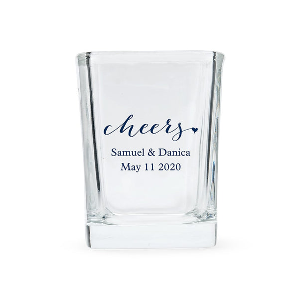 Custom Printed 2 oz. Square Shot Glass Wedding Favour - Wedding | More Occasions