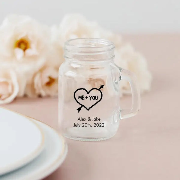 Personalised 4 oz. Mini Mason Jar Shot Glass Wedding Favor - LGBTQ+ | More Designs