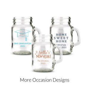 Personalized Mini Mason Jar Shot Glass Party Favor - More Occasions