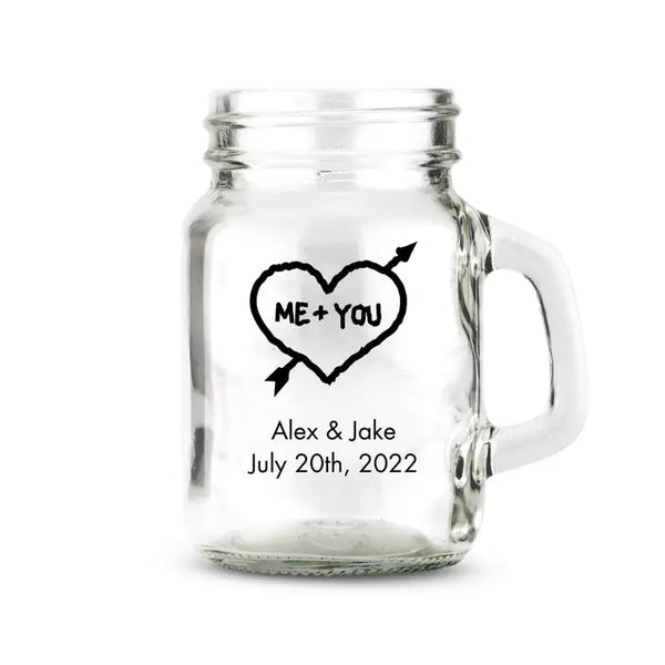 Personalised 4 oz. Mini Mason Jar Shot Glass Wedding Favor - LGBTQ+ | More Designs