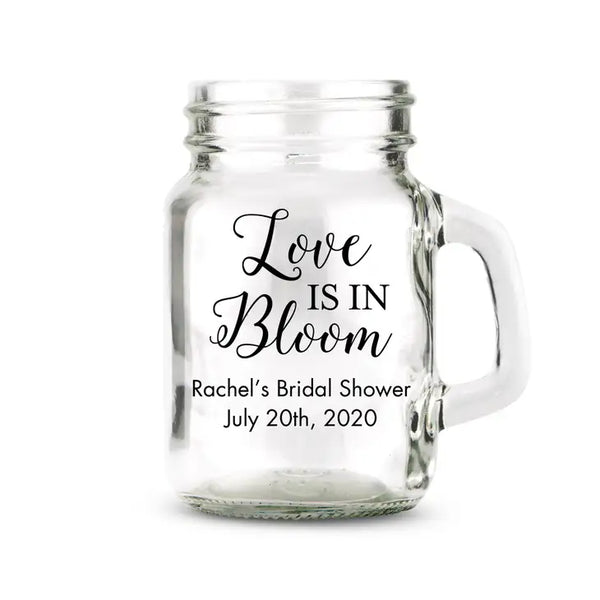 Personalised 4 oz. Mini Mason Jar Shot Glass Wedding Favour - Bridal Shower | More Occasions