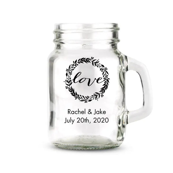 Personalised 4 oz. Mini Mason Jar Shot Glass Favour - More Occasions