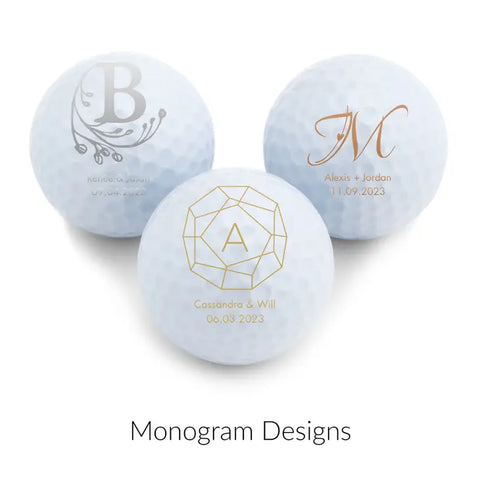 Personalised Golf Ball Wedding Favour - Monograms | More Designs