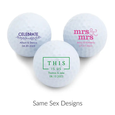 Personalised Golf Ball Wedding Favor - LGBTQ+ | More Designs