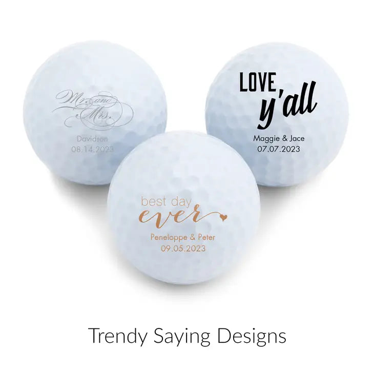 Personalized Golf Ball Wedding Favour - Trendy Sayings | More Designs