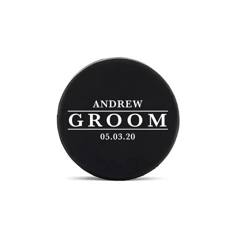 Custom Hockey Puck Bottle Opener Gift - Groom