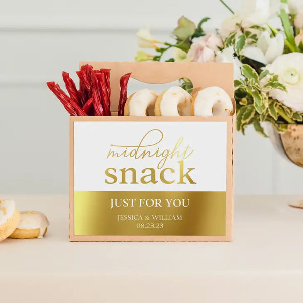 Personalized Kraft Cardboard Snack Caddy - Midnight Snack