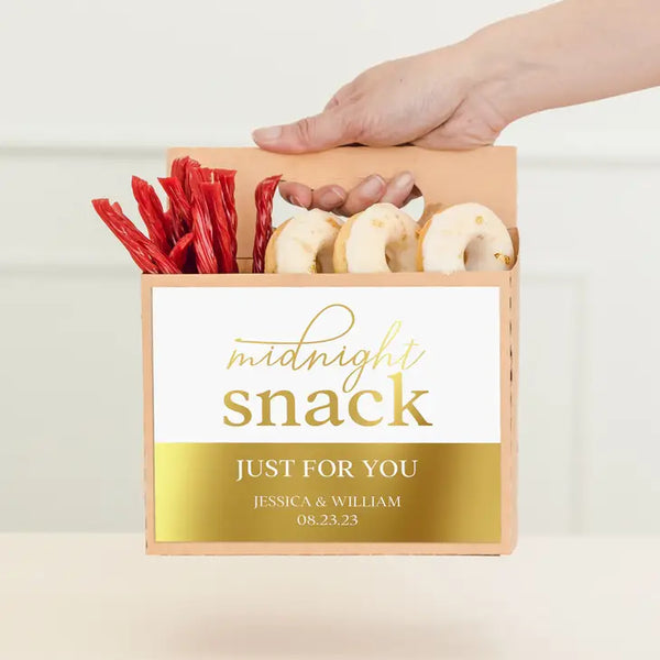 Personalized Kraft Cardboard Snack Caddy - Midnight Snack