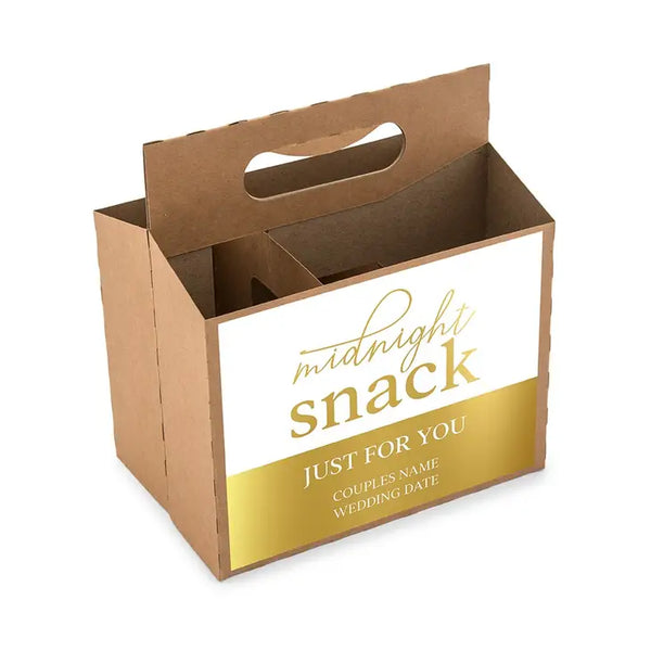 Personalized Kraft Cardboard Snack Caddy - Midnight Snack