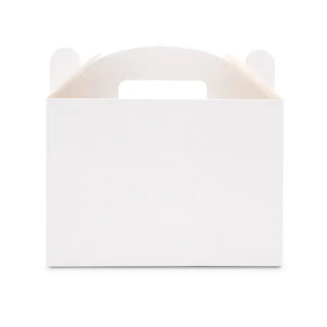 White Rectangle Paper Gift Box With Handle - Blank