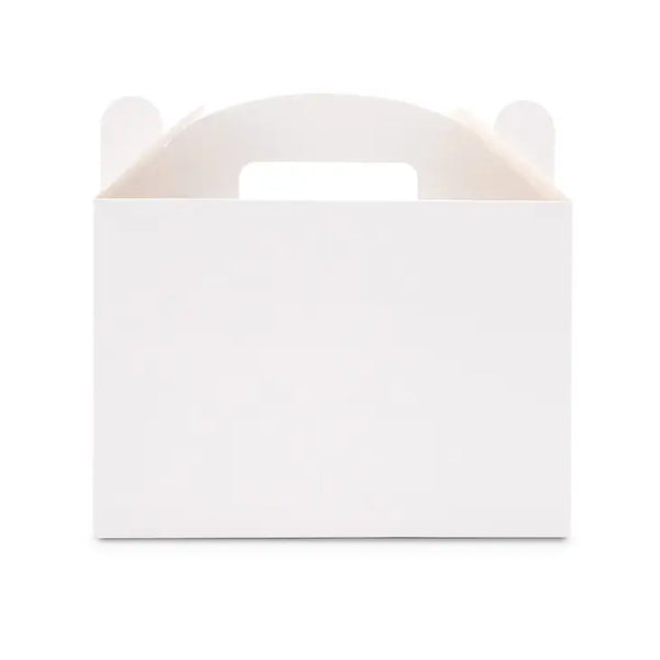 White Rectangle Paper Gift Box With Handle - Blank