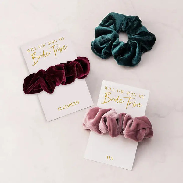 Women's Cute Custom Bridal Party Scrunchie - Bride Tribe