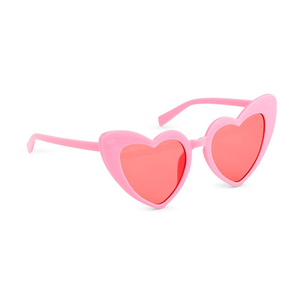 Women’s Unique Shaped Bachelorette Party Sunglasses - Pink Heart Eyes