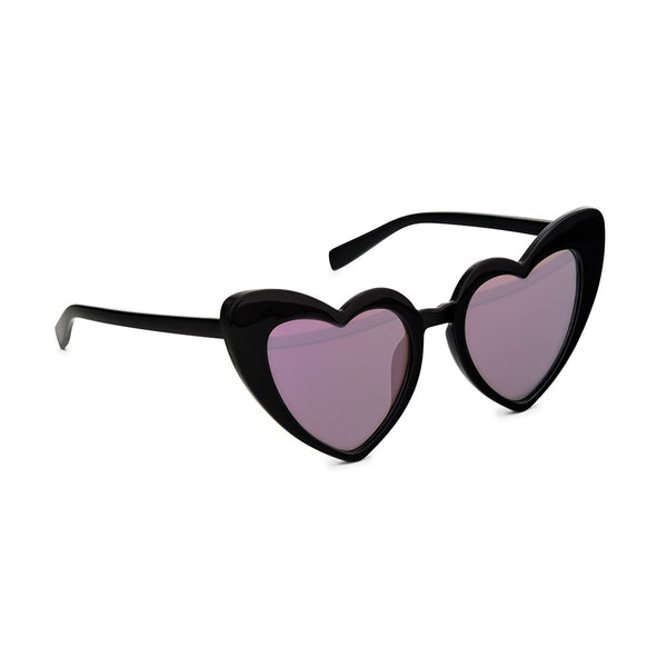 Women’s Unique Shaped Bachelorette Party Sunglasses - Black Heart Eyes