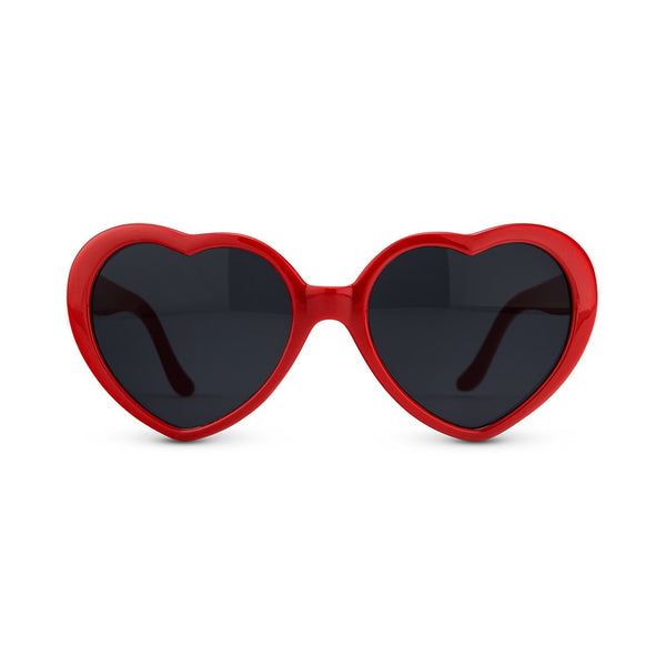 Women’s Unique Shaped Bachelorette Party Sunglasses - Red Hearts