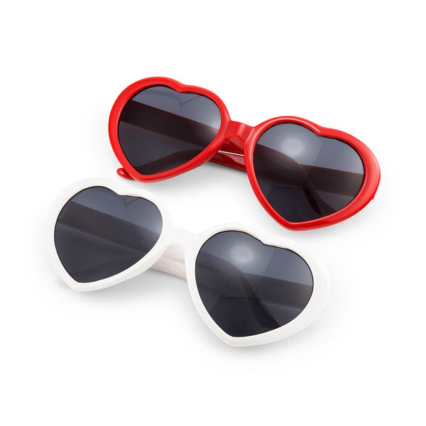 Women’s Unique Shaped Bachelorette Party Sunglasses - Red Hearts