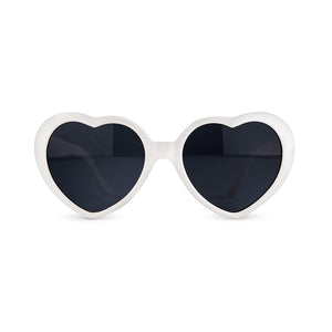 Women’s Unique Shaped Bachelorette Party Sunglasses - White Hearts