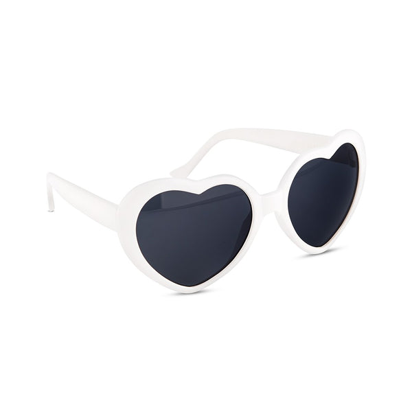 Women’s Unique Shaped Bachelorette Party Sunglasses - White Hearts